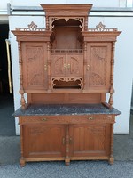 Large tin German sideboard with marble top
