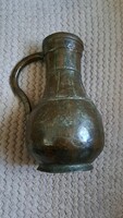 Antique bronze hand-hammered bronze jug. Size: 28 cm.