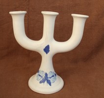 Porcelán háromágú gyertyatartó / asztali gyertyatartó