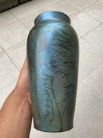 Zsolnay eosin vase with a unique veined pattern