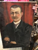 Sommer with sign, xix. Century male portrait, oil, canvas, 60 x 40 cm