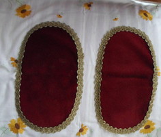Retro velvet tablecloth 3.: Burgundy, oval (small)