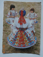 Old postage stamp postcard: Buják, Palóc folk costume