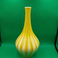 Ritka gyűjtői Hollóházi sárga csíkos váza