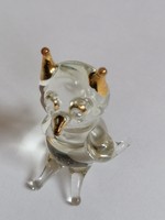 Glass owl with golden ears, mascot 53.