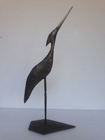 Fém madár, kócsag, 33 cm