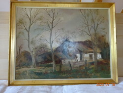 Gádor Emil's (1911-1998) oil painting Farmhouse 60x80 cm