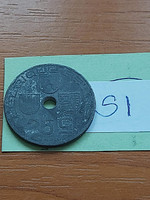 Belgium belgique - belgie 25 centimes 1943 ww ii. Zinc, iii. King Leopold si