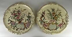 1N656 antique marked flame m. Pair of majolica bowls 38 cm