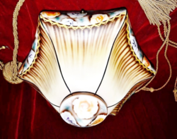 Art Nouveau, hand-painted double glass large chandelier ampoule 45 cm