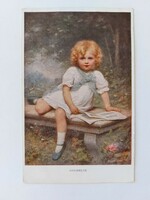 Old postcard m. Work vienne goldelse 1915 postcard little girl