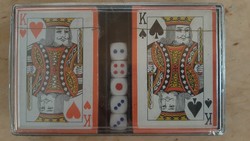 Retro römi , francia kártya , poker kártya dobókockákkal Műanyag dobozban  Új
