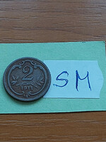 Austria 2 heller 1911 bronze, sm