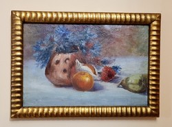 Pádly Aladár (1881-1949) - Csendélet / gyönyörű antik aranyozott keretben