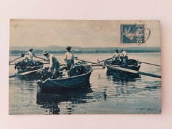 Régi képeslap fotó levelezőlap 1920 halászok