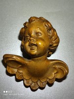 Art Nouveau style wooden carved angel putto wall ornament Christmas tree decoration