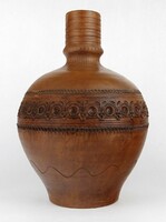 1N711 Barna korondi kerámia váza díszváza 28 cm