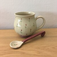 Floral mug and spoon