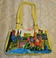 Last pieces! Colorful, cheerful summer canvas bag with pearls and decoration.