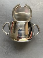 Alessi "104/20 Ufficio Tecnico" polírozott rozsdamentes acél cukortartó fedéllel