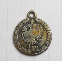 Austria ¼ florin, 1859, silver pendant, both sides identical, smooth edge