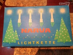 Retro nagyon ritka NARVA 10 izzós karácsonyi izzósor fényfűzér égősor GDR gyártmány 1982-ből