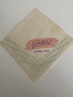 Gellért drink bar restaurant promotional item napkin