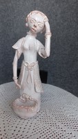 A rare, white underglaze ceramic statue with the signature of Csilla Nászay, height 20 cm
