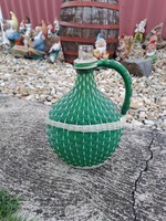 Zöld Demizson debizson üveg fonott  Gyűjtői szépség bornak italnak