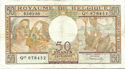 50 frank francs 1956 Belgium