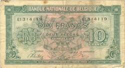 10 frang francs 2 belgas 1943 Belgium