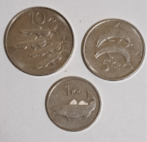 Iceland 3 pieces 1, 5 and 10 kroner (8)