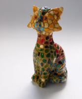 A cat reminiscent of Gaudi's style - polyresin cat figure