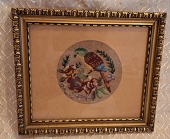 Parrot tapestry, miniature bird picture (m4025)