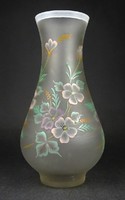 1N737 antique opal glass hand painted blown glass vase 27.5 Cm