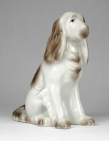 1N731 old Hóllóháza porcelain dog spaniel 14 cm