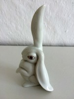 Herend porcelain rabbit with erect ears - bunny - porcelain figurine - nipp