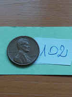 Usa 1 cent 1967 abraham lincoln, copper-zinc 102