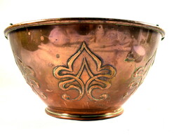 Beautiful antique red copper larger size caspo or bowl