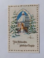Régi karácsonyi képeslap őzikék