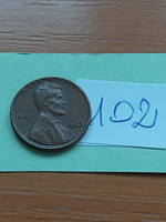 Usa 1 cent 1962 abraham lincoln, copper-zinc 102