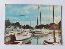 Régi képeslap fotó levelezőlap Siófok kikötő 1968 vitorlások