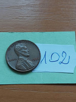 Usa 1 cent 1966 abraham lincoln, copper-zinc 102