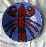 Ceramic wall bowl, crab, 28 cm