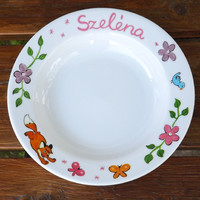 Painted children's plate - vuk
