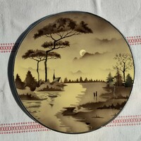ART DECO FAIENCE PLATE, WALL ART, 28.5 cm