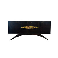 Sideboard with gold inlay, navette pattern - b418