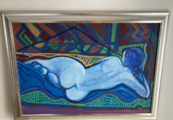 István Kozma / reclining nude painting