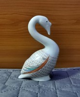 Hollóházi garden pattern porcelain swan