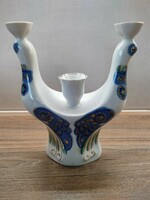 Porcelain Russian candlestick, dove pair with gold decoration
